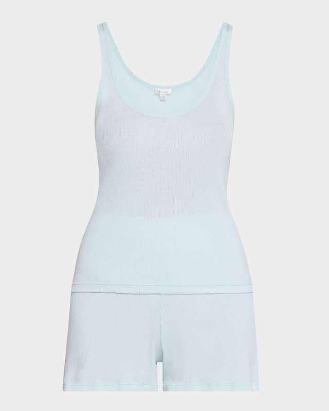 Ribbed Pima Cotton Tank & Shorts Pajama Set